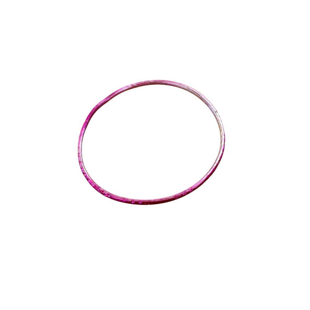 Set Of 4 Thin Glitter Pink Bangle Bracelets - Picture 2 of 7
